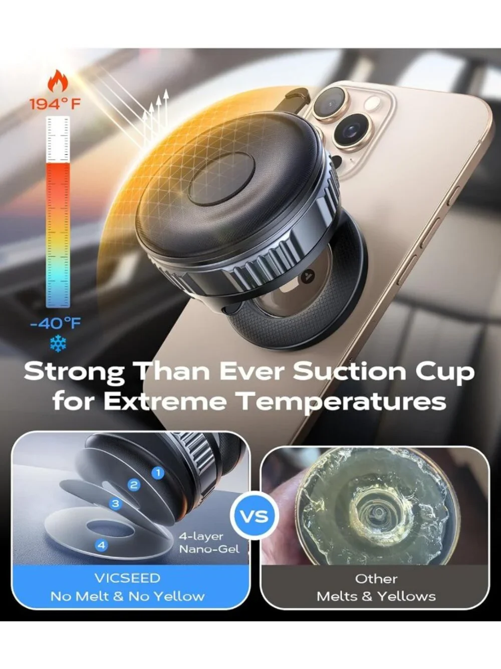 2026 Upgraded Magnetic Car Phone Holder - 360° Adjustable, Strong Suction for